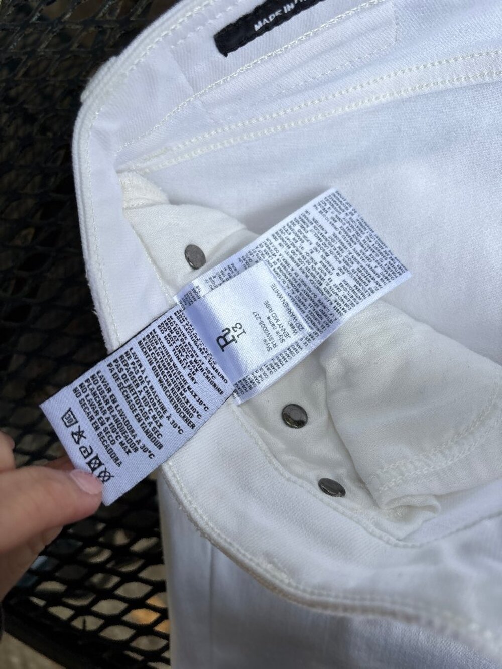 R13 Jenny Mid Rise Skinny Jeans – Size 29 – White Distressed - Picture 13 of 16